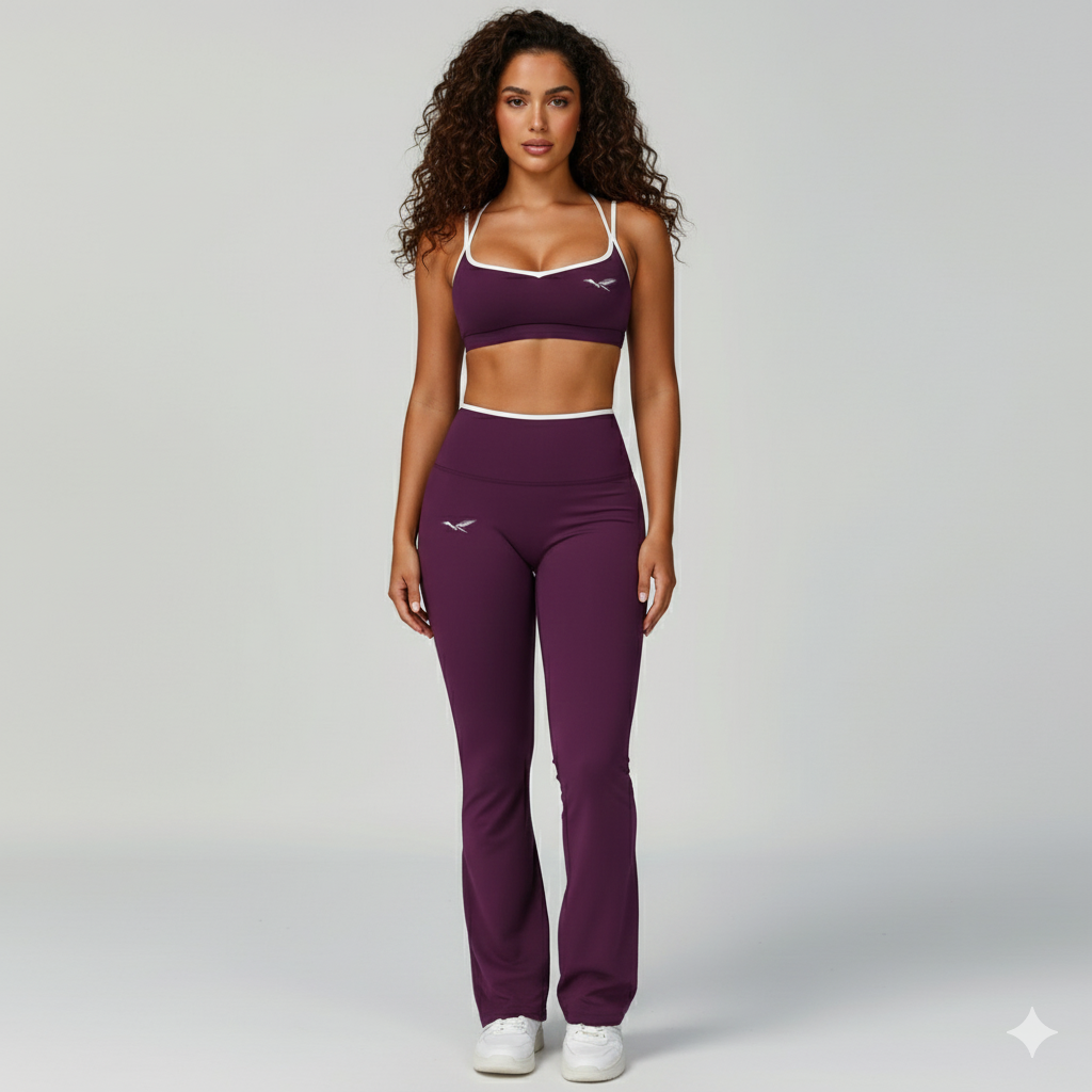 Flared leggings+sports Bra set